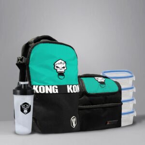 MOCHILA SPORT MENTA + LONCHERA+TOPPERS Y SHAKER